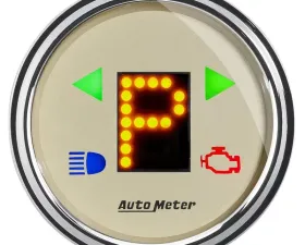 AutoMeter GAUGE; GEAR POS; 2 1/16in.; INCL INDICATORS; BEIGE DIAL; DOME LENS; CHROME BZL