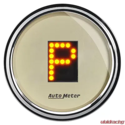 AutoMeter GAUGE; GEAR POS; 2 1/16in.; INCL INDICATORS; BEIGE DIAL; DOME LENS; CHROME BZL - 1860