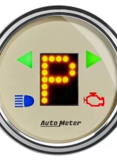 AutoMeter GAUGE; GEAR POS; 2 1/16in.; INCL INDICATORS; BEIGE DIAL; DOME LENS; CHROME BZL                                     - 1860 - Image 3