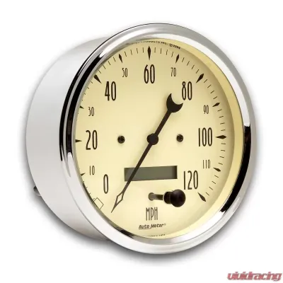 AutoMeter GAUGE; SPEEDOMETER; 5in.; 120MPH; ELEC. PROG. W/LCD ODO; ANTIQUE BEIGE - 1889