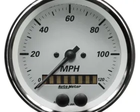 AutoMeter GAUGE; SPEEDOMETER; 3 3/8in.; 120MPH; GPS; AMERICAN PLATINUM