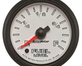 AutoMeter GAUGE; FUEL LEVEL; 2 1/16in.; 0-280O PROGRAMMABLE; WHITE; PRO-CYCLE