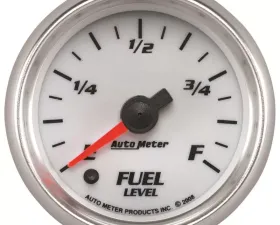 AutoMeter GAUGE; FUEL LEVEL; 2 1/16in.; 0-280O PROGRAMMABLE; WHITE; PRO-CYCLE