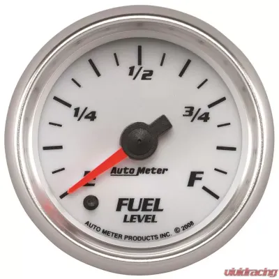 AutoMeter GAUGE; FUEL LEVEL; 2 1/16in.; 0-280O PROGRAMMABLE; WHITE; PRO-CYCLE - 19709