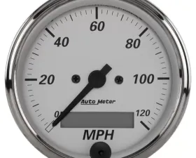 AutoMeter GAUGE; SPEEDOMETER; 3 1/8in.; 120MPH; ELEC. PROGRAM.; AMERICAN PLATINUM