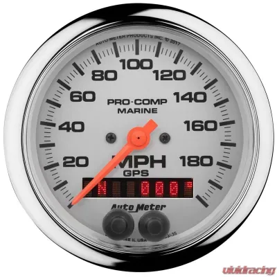 AutoMeter GAUGE; SPEEDOMETER; 3 3/8in.; 200MPH; GPS; MARINE CHROME - 200639-35