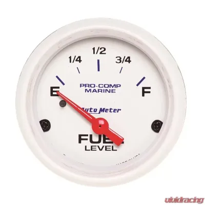 AutoMeter GAUGE; FUEL LEVEL; 2 1/16in.; 240OE TO 33OF; ELEC; MARINE WHITE - 200760
