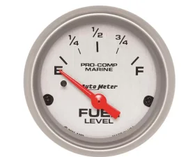 AutoMeter GAUGE; FUEL LEVEL; 2 1/16in.; 240OE TO 33OF; ELEC; MARINE SILVER