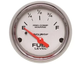 AutoMeter GAUGE; FUEL LEVEL; 2 1/16in.; 240OE TO 33OF; ELEC; MARINE CHROME