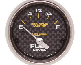 AutoMeter GAUGE; FUEL LEVEL; 2 1/16in.; 240OE TO 33OF; ELEC; MARINE CARBON FIBER