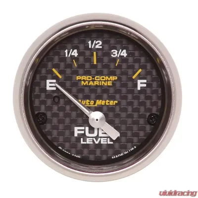 AutoMeter GAUGE; FUEL LEVEL; 2 1/16in.; 240OE TO 33OF; ELEC; MARINE CARBON FIBER - 200760-40