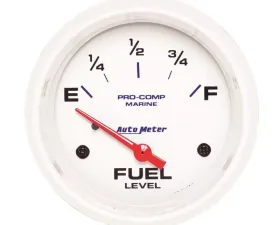 AutoMeter GAUGE; FUEL LEVEL; 2 5/8in.; 240OE TO 33OF; ELEC; MARINE WHITE