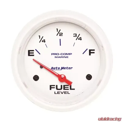 AutoMeter GAUGE; FUEL LEVEL; 2 5/8in.; 240OE TO 33OF; ELEC; MARINE WHITE - 200761