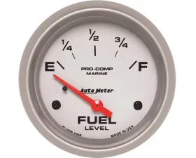 AutoMeter GAUGE; FUEL LEVEL; 2 5/8in.; 240OE TO 33OF; ELEC; MARINE SILVER