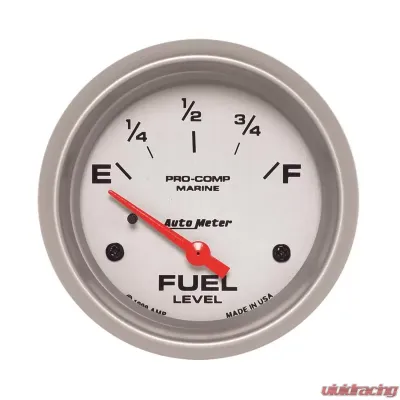 AutoMeter GAUGE; FUEL LEVEL; 2 5/8in.; 240OE TO 33OF; ELEC; MARINE SILVER - 200761-33