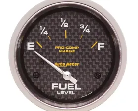 AutoMeter GAUGE; FUEL LEVEL; 2 5/8in.; 240OE TO 33OF; ELEC; MARINE CARBON FIBER