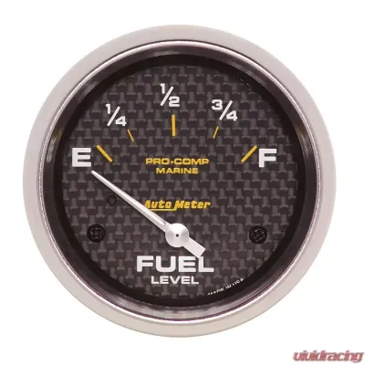 AutoMeter GAUGE; FUEL LEVEL; 2 5/8in.; 240OE TO 33OF; ELEC; MARINE CARBON FIBER - 200761-40