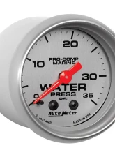 AutoMeter GAUGE; WATER PRESS; 2 1/16in.; 35PSI; MECHANICAL; MARINE SILVER                                     - 200772-33 - Image 3