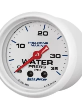 AutoMeter GAUGE; WATER PRESS; 2 1/16in.; 35PSI; MECHANICAL; MARINE WHITE                                     - 200772 - Image 2