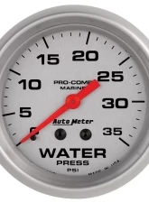 AutoMeter GAUGE; WATER PRESS; 2 5/8in.; 35PSI; MECHANICAL; MARINE SILVER                                     - 200773-33 - Image 3