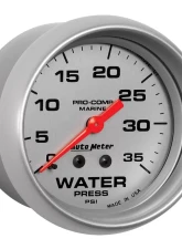 AutoMeter GAUGE; WATER PRESS; 2 5/8in.; 35PSI; MECHANICAL; MARINE SILVER                                     - 200773-33 - Image 3