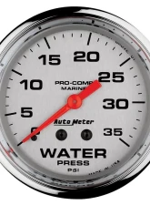 AutoMeter GAUGE; WATER PRESS; 2 5/8in.; 35PSI; MECHANICAL; MARINE CHROME                                     - 200773-35 - Image 3