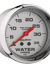 AutoMeter GAUGE; WATER PRESS; 2 5/8in.; 35PSI; MECHANICAL; MARINE CHROME                                     - 200773-35 - Image 3