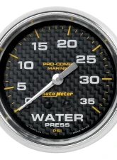 AutoMeter GAUGE; WATER PRESS; 2 5/8in.; 35PSI; MECHANICAL; MARINE CARBON FIBER                                     - 200773-40 - Image 3