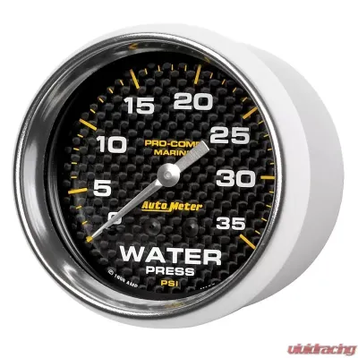 AutoMeter GAUGE; WATER PRESS; 2 5/8in.; 35PSI; MECHANICAL; MARINE CARBON FIBER - 200773-40