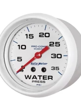 AutoMeter GAUGE; WATER PRESS; 2 5/8in.; 35PSI; MECHANICAL; MARINE WHITE                                     - 200773 - Image 2