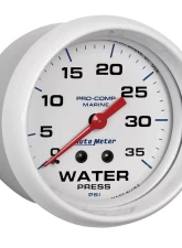 AutoMeter GAUGE; WATER PRESS; 2 5/8in.; 35PSI; MECHANICAL; MARINE WHITE                                     - 200773 - Image 3