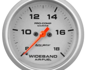 AutoMeter GAUGE; AIR/FUEL RATIO-WIDEBAND; ANALOG; 2 5/8in.; 8:1-18:1; STPR MTR; MARINE SIL