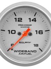 AutoMeter GAUGE; AIR/FUEL RATIO-WIDEBAND; ANALOG; 2 5/8in.; 8:1-18:1; STPR MTR; MARINE SIL                                     - 200870-33 - Image 2