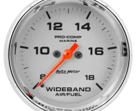 AutoMeter GAUGE; AIR/FUEL RATIO-WIDEBAND; ANALOG; 2 5/8in.; 8:1-18:1; STPR MTR; MARINE CHR