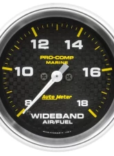 AutoMeter GAUGE; AIR/FUEL RATIO-WIDEBAND; ANALOG; 2 5/8in.; 8:1-18:1; STPR MTR; MARINE CF                                     - 200870-40 - Image 2