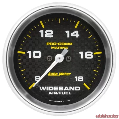 AutoMeter GAUGE; AIR/FUEL RATIO-WIDEBAND; ANALOG; 2 5/8in.; 8:1-18:1; STPR MTR; MARINE CF - 200870-40