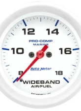 AutoMeter GAUGE; AIR/FUEL RATIO-WIDEBAND; ANALOG; 2 5/8in.; 8:1-18:1; STPR MTR; MARINE WHI                                     - 200870 - Image 2