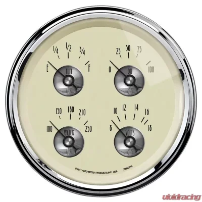 AutoMeter GAUGE; QUAD; 5in.; 0OE TO 90OF; ELEC; PRESTIGE ANTQ. IVORY - 2009