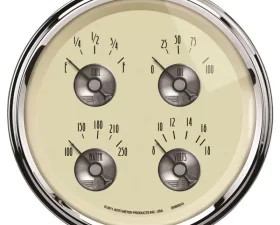 AutoMeter GAUGE; QUAD; 5in.; 240OE-33OF; ELEC; PRESTIGE ANTQ. IVORY