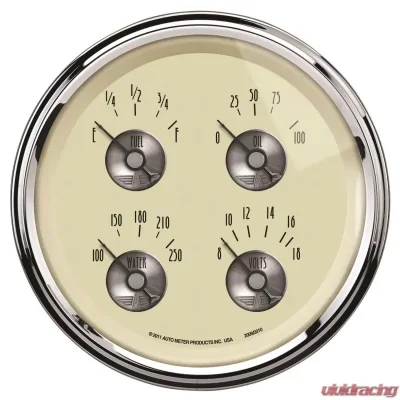 AutoMeter GAUGE; QUAD; 5in.; 240OE-33OF; ELEC; PRESTIGE ANTQ. IVORY - 2010