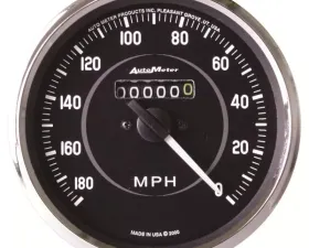 AutoMeter GAUGE; SPEEDOMETER; 4in.; 180MPH; MECHANICAL (REVERSE ROTATION); COBRA