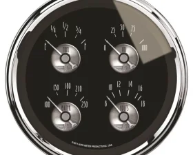 AutoMeter GAUGE; QUAD; 5in.; 240OE-33OF; ELEC; PRESTIGE BLK. DIAMOND