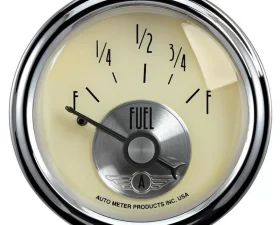 AutoMeter GAUGE; FUEL LEVEL; 2 1/16in.; 0OE TO 90OF; ELEC; PRESTIGE ANTQ. IVORY