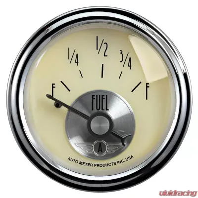 AutoMeter GAUGE; FUEL LEVEL; 2 1/16in.; 0OE TO 90OF; ELEC; PRESTIGE ANTQ. IVORY - 2013