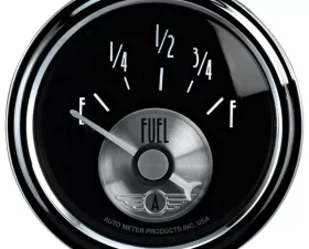 AutoMeter GAUGE; FUEL LEVEL; 2 1/16in.; 0OE TO 90OF; ELEC; PRESTIGE BLK. DIAMOND