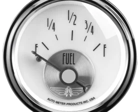 AutoMeter GAUGE; FUEL LEVEL; 2 1/16in.; 0OE TO 90OF; ELEC; PRESTIGE PEARL