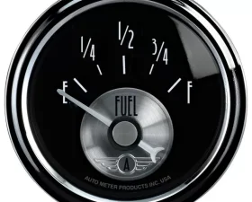 AutoMeter GAUGE; FUEL LEVEL; 2 1/16in.; 240OE TO 33OF; ELEC; PRESTIGE BLK. DIAMOND