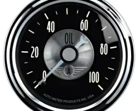 AutoMeter GAUGE; OIL PRESS; 2 1/16in.; 100PSI; MECH; PRESTIGE BLK. DIAMOND