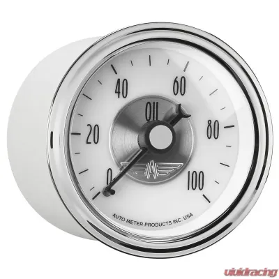 AutoMeter GAUGE; OIL PRESS; 2 1/16in.; 100PSI; MECH; PRESTIGE PEARL - 2023