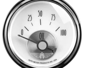 AutoMeter GAUGE; OIL PRESS; 2 1/16in.; 100PSI; ELEC; PRESTIGE PEARL